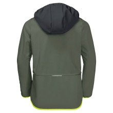 Jack Wolfskin Softshell Jacket Fourwinds (wind & water repellent) thyme green Kids